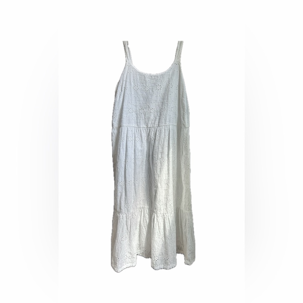 Lucky Brand White Eyelet Midi Dress